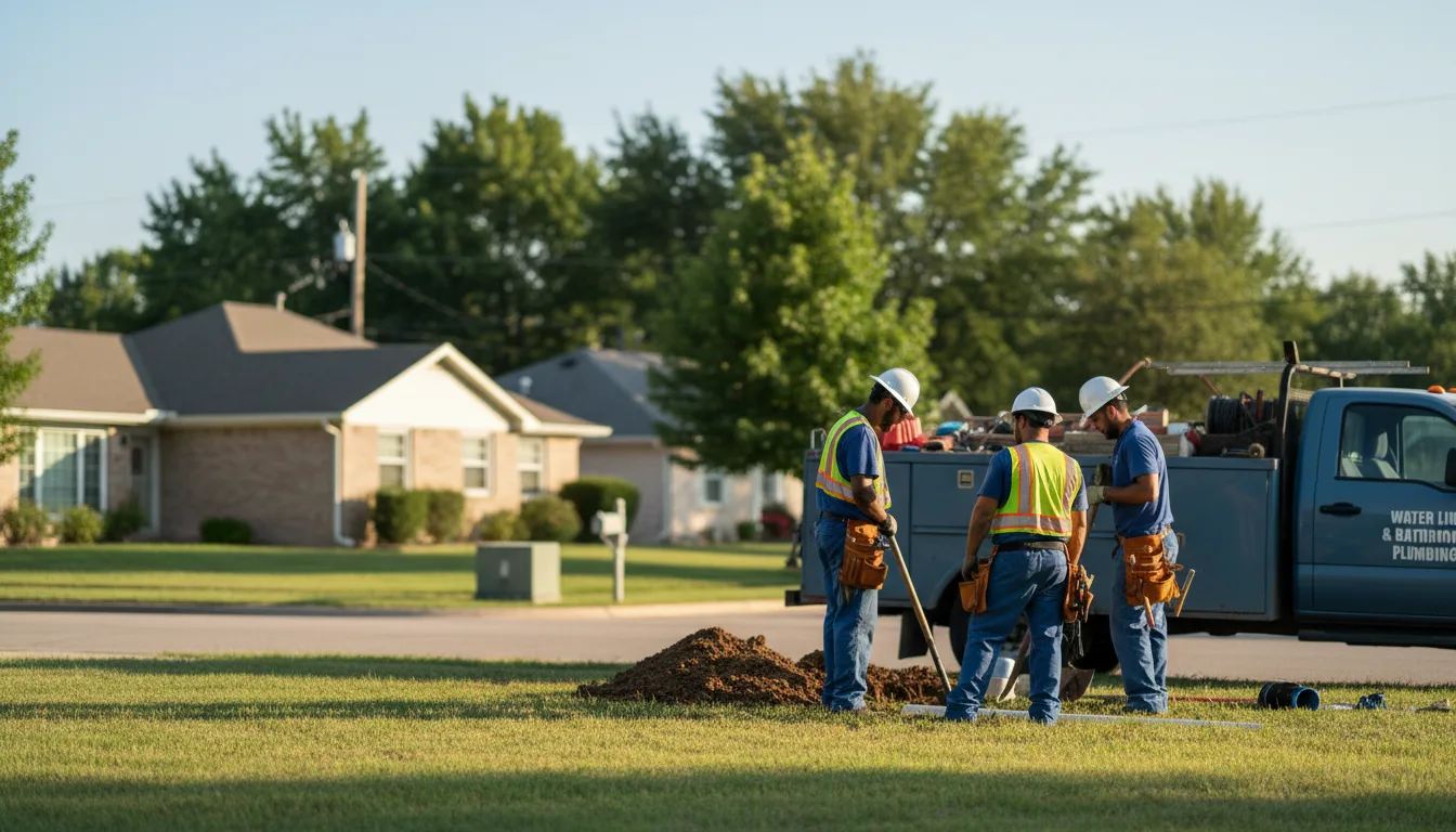 Residential water line and bathroom plumbing service in Ensign, KS